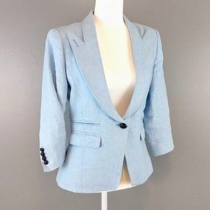 Smythe linen blazer sky blue single button